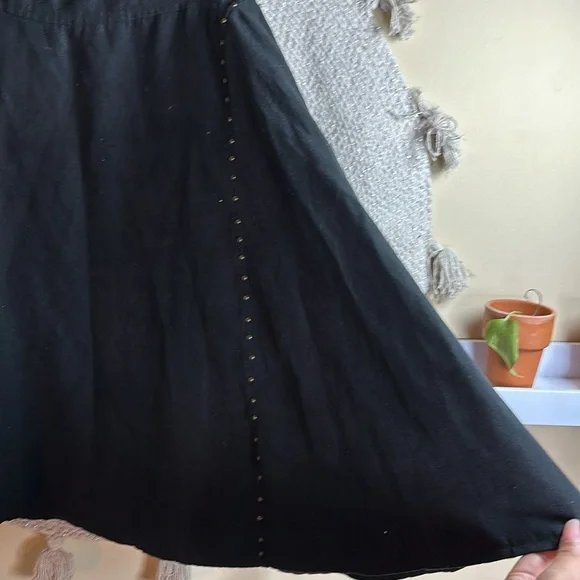 Black suede Lucky skirt with floral print - Picture 6 of 9